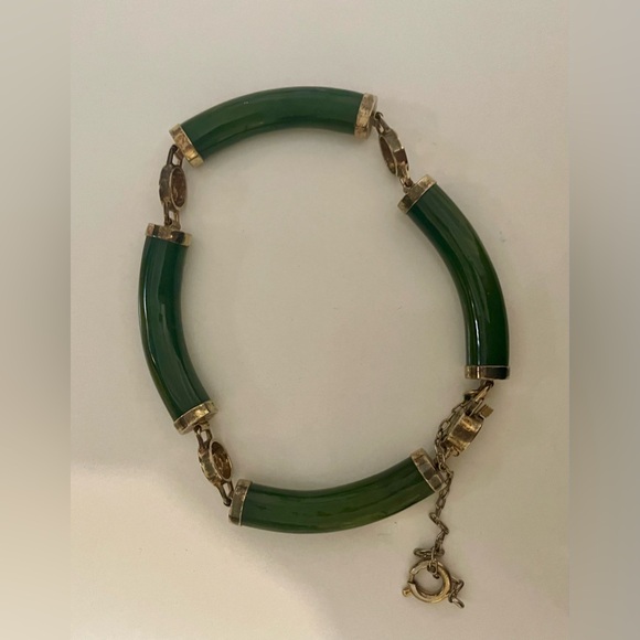 Jade and Silver Bracelet and Cross Pendant Set - Picture 5 of 8